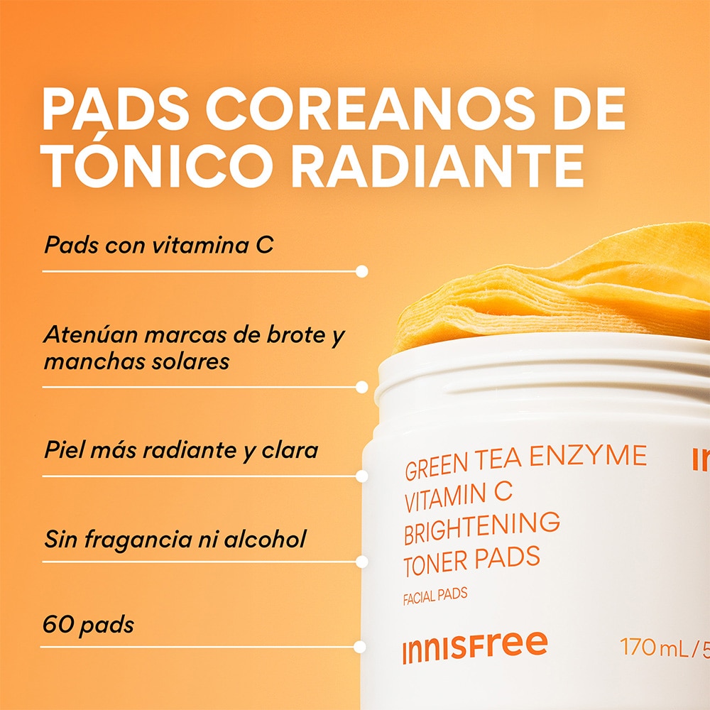 DAILY VITAMIN C KOREAN BRIGHTENING TONER PADS WITH NIACINAMIDE FOR DARK SPOTS (PADS DE T&Oacute;NICO CON VITAMINA C)